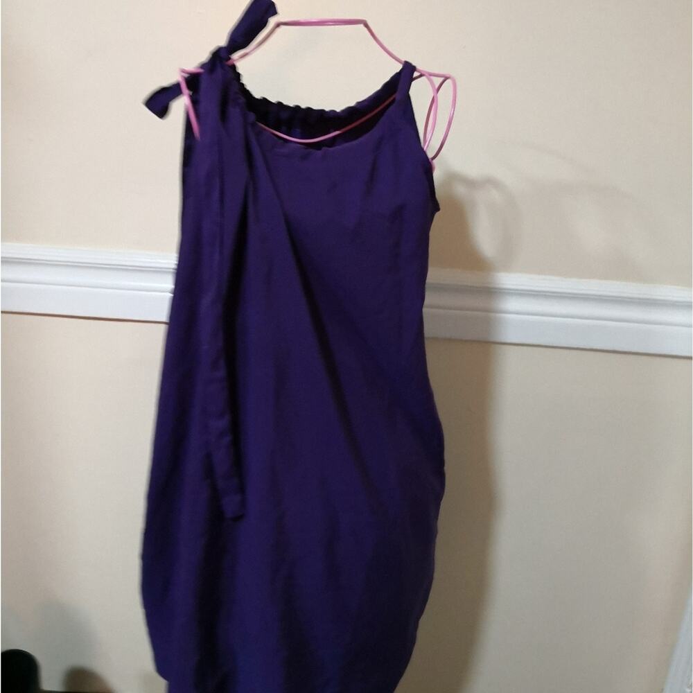Old Navy Purple Adjustable Tie-Shoulder Shift Dress M Coquette Retrogirl Glam